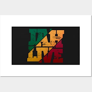 Jah Live Rasta Colors Distressed Reggae Posters and Art